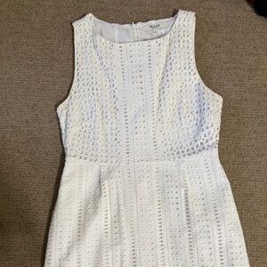 Madewell White Eyelet Mini Sheath Dress